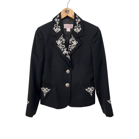 Vintage Panhandle Slim Embroidered Blazer Jacket Size 8 Floral Western Ranch - Picture 1 of 6